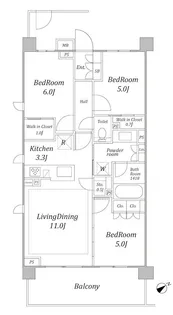 ウエリス湘南台 B棟【4階】の間取り