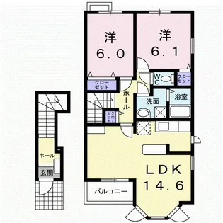 アンジュール B【2階】の間取り