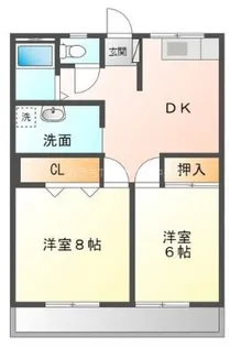アサヒパレス川之江 A棟【4階】の間取り
