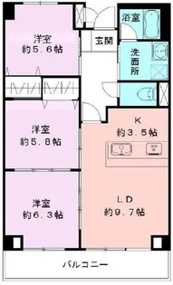 パークヒルズ女池上山【6階】の間取り