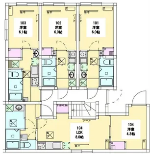 ラペ三鷹【1階】の間取り
