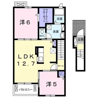 クラール西原 B【2階】の間取り