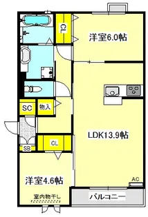シェルトカーサ千里【2階】の間取り