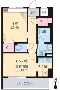 グリーンリーフ西早稲田【3階】の間取り
