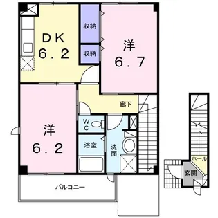 ジャルディーノC【2階】の間取り