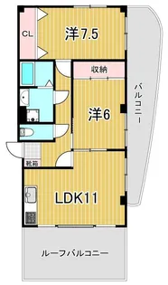 パークテラス竹ノ塚【7階】の間取り