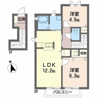 シャーメゾン大森 B棟【2階】の間取り