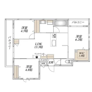 Bella casa【3階】の間取り