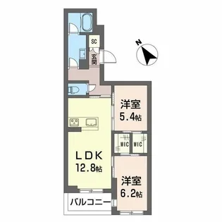 ティエンポフェリズI【2階】の間取り