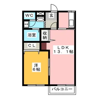 ニューエステートB【1階】の間取り