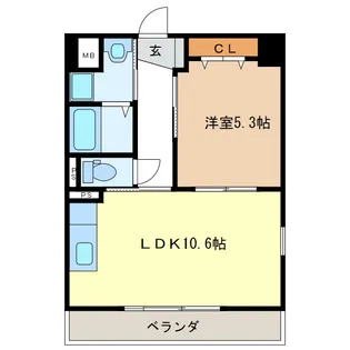 塔世西裏MSビル【5階】の間取り