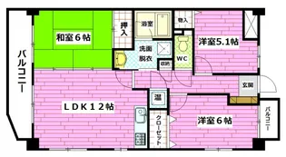 ハーモニー中須【6階】の間取り