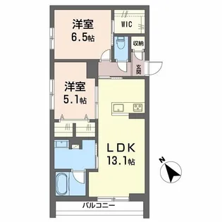 グリナージュ片島B棟【2階】の間取り