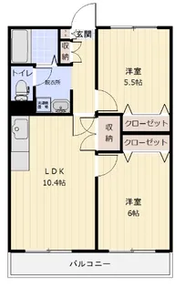 ブルック海神五【3階】の間取り