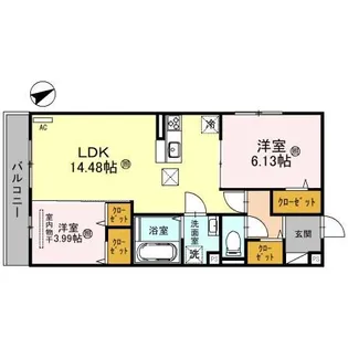 デーヴァ林崎【3階】の間取り