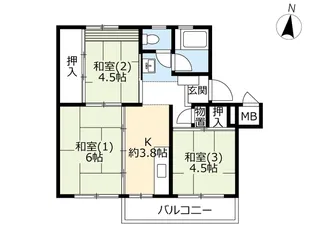 UR小金原【5階】の間取り
