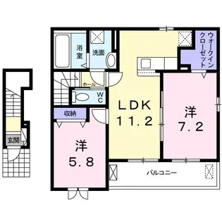 ローレル志紀【2階】の間取り