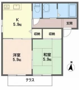 メイ・フルール【1階】の間取り