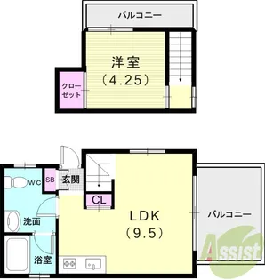 アジール・デュオA棟・B棟の間取り