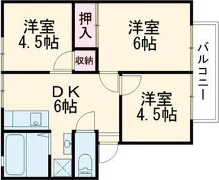 耕田ハイツB【1階】の間取り