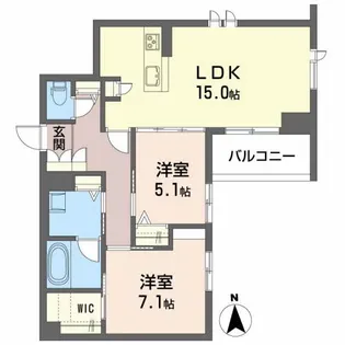 ヴィラ ゼルコバ【2階】の間取り