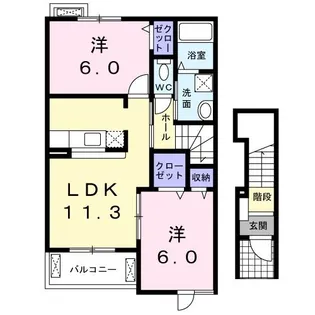 フローレンス桃園【2階】の間取り