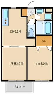 フラットコート2【2階】の間取り