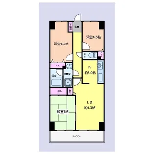 ガーデンシティ金沢文庫【9階】の間取り