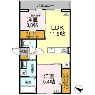 D-SOLACE稲毛台町【2階】の間取り