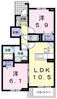 ラ ナチュールI【1階】の間取り