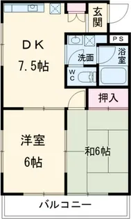 クォーレ市川【1階】の間取り