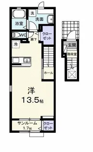 アドラブールD【2階】の間取り