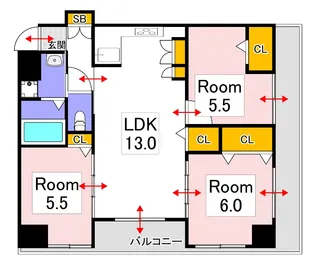 ベンハウス伊福町【2階】の間取り