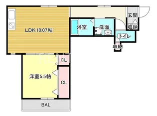 クリエオーレ新鴻池【1階】の間取り
