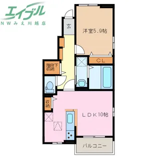 ウッドパークII B【1階】の間取り
