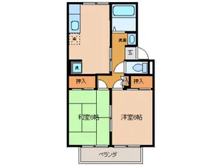 コーポラス宇東A【2階】の間取り