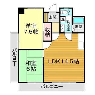 山口第一ハイツ【7階】の間取り