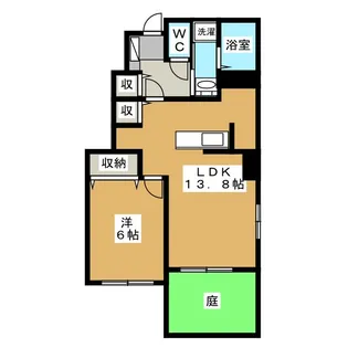 シャン・ド・フルール B【1階】の間取り