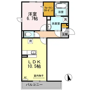 リバーパークI【2階】の間取り
