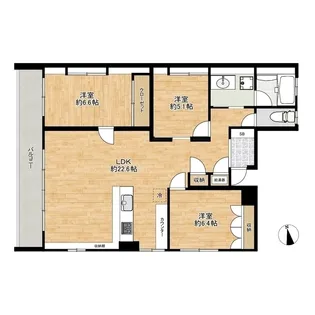 ヒルサイドガーデン【1階】の間取り