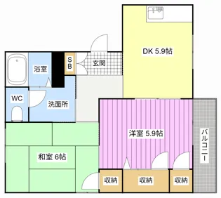 サンライズ佐倉A【2階】の間取り