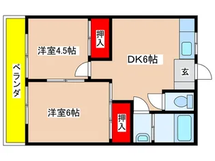富士見コ-ポ【2階】の間取り