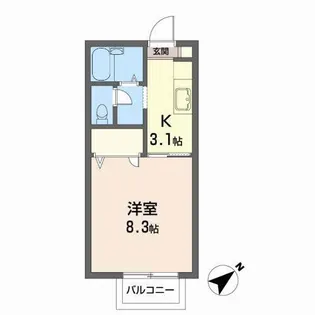 エンゼルハイツ中山【2階】の間取り
