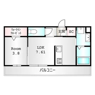 群馬県高崎市上中居町【アパート】の間取り