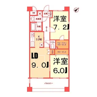 サンハイム鶴見【6階】の間取り
