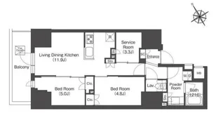 コンフォリア・リヴ板橋【8階】の間取り