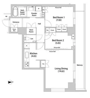 品川ハート ビュータワー【18階】の間取り