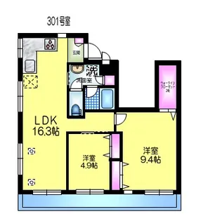 クレスト磯野【3階】の間取り