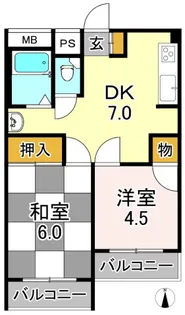 丸三ビルコーポラス平野【4階】の間取り