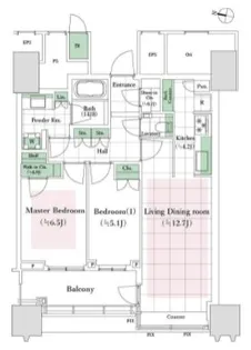 パークコート文京小石川ザ・タワー【22階】の間取り